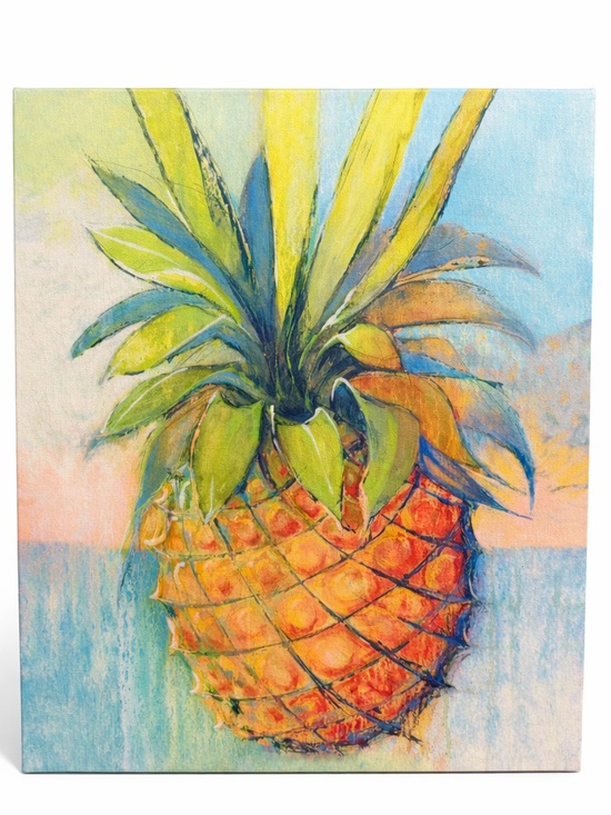 Other - Tropical Pineapple Canvas Wall Art - Vibrant Orange & Green